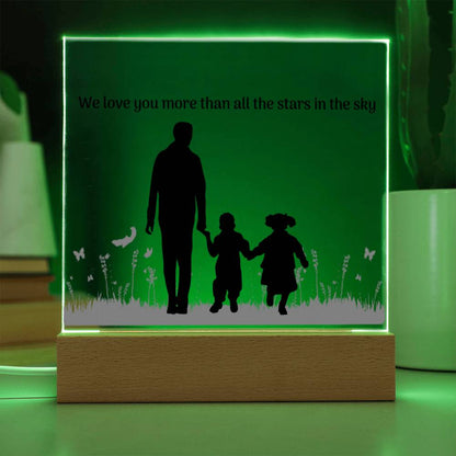 Parent with Two Children Custom Desk Plaque