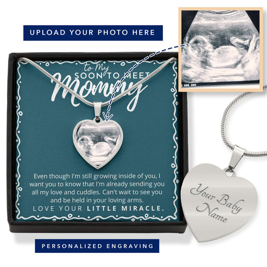 To My Soon To Meet Mommy Ultrasound Photo Charm Necklace