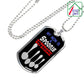 My Mom is a Spoonie Supermom Dog tag on ball chain necklace Stainless steel and poured glass dome