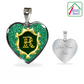 R Monogram Heart Pendant Alphabet Initial Necklace has custom backside engraving
