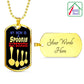 My Mom is a Spoonie Supermom, Dog Tag on military ball chain, 18K Gold finish with back side engraving