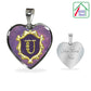 Custom Engraved U Initial Monogram Alphabet Stainless Steel bangle with engraved Heart Pendant