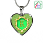 Alphabet Monogram Heart Pendant K Initial with Necklace 
