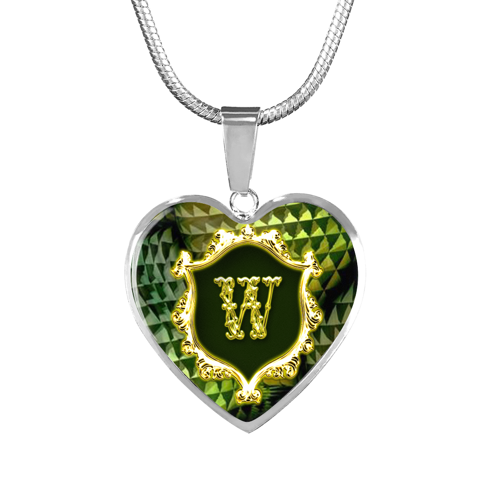 Valentines Collection Necklace W Initial Monogram Heart Pendant