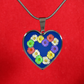 Daisy Chain Heart Stainless Steel Pendant Necklace