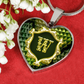 Valentines W Initial Monogram Heart Pendant Necklace
