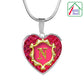 N Initial Monogram Alphabet Heart Pendant and Necklace
