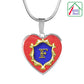 F Initial Monogram Alphabet Heart Pendant and Necklace