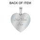 Engraved back Side of Heart Rays Of Love Charm Pendant