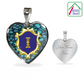 Valentines I Initial Monogram Heart Pendant with engraved back side