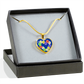 Gift boxed 18K Gold Finish Daisy Chain Heart Pendant Necklace