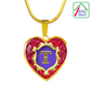 Alphabet Initial Necklace T Monogram Heart Pendant with 18K Gold Finish