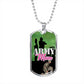 Army Mom Dog Tag with Military Chain Necklace