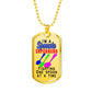 Spoonie Superhero Fighting One Spoon At A Time 18K gold finish Dog Tag Necklace