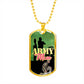 Army MUM - Gold finish Dog Tag on Military chain