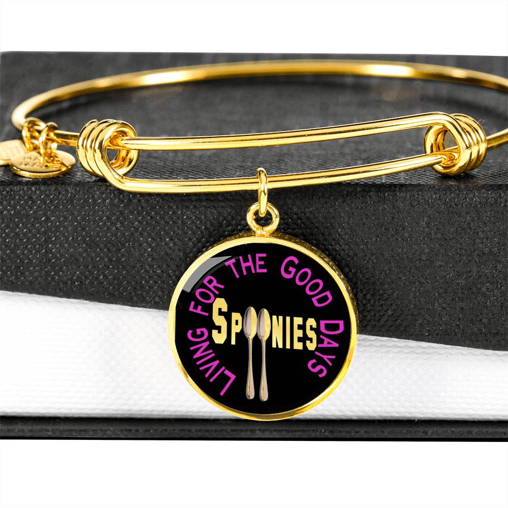 Spoonies - Living For The Good Days 18 k gold finish Bangle