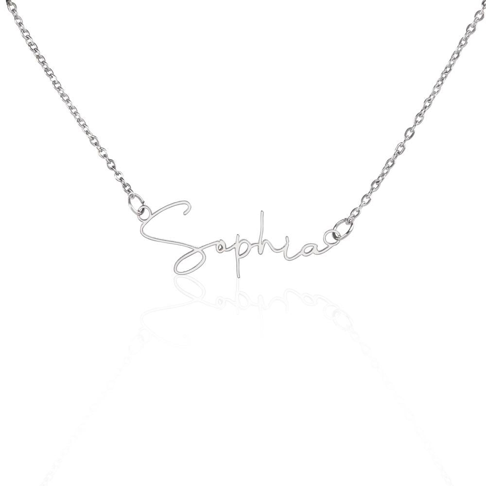 Custom Affirmation Word Signature Necklace