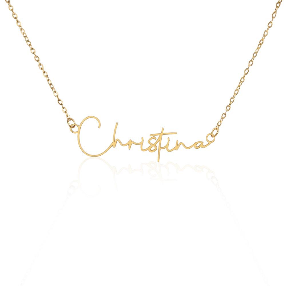Custom Affirmation Word Signature Necklace