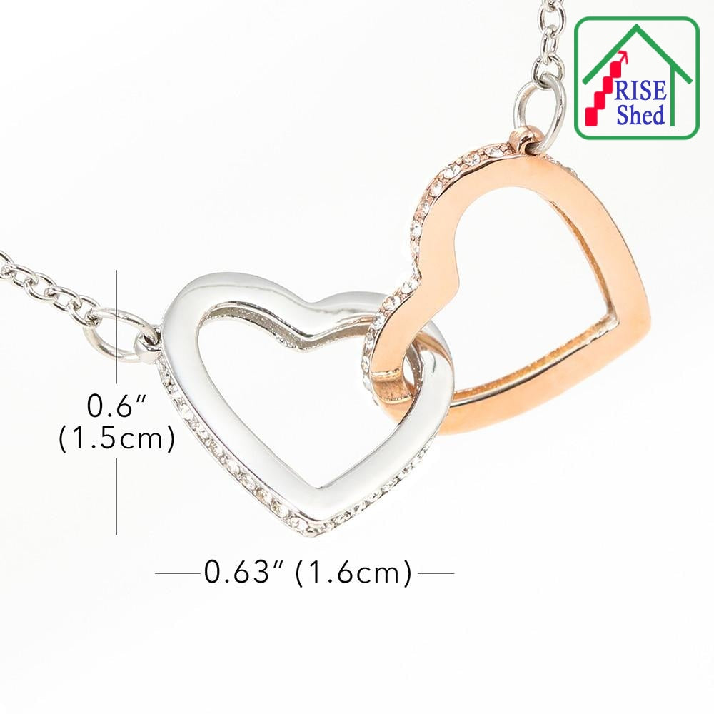 1.5 x 1.6cm Measurements of each dual toned heart on the Together Forever Linked Hearts Necklace