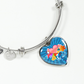 Heart Rays Of Love Charm Close Up of Pendant on Bangle