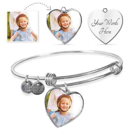 Create Your Own Photo Bangle with Heart Pendant