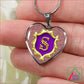 S initial alphabet Monogram Stainless Steel Heart Pendant Necklace in Hand