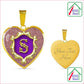 S Alphabet Initial S Monogram Heart Pendant Necklace