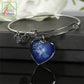 Unicorn Bangle Pendant Jewelry Stainless Steel and hand poured glass dome